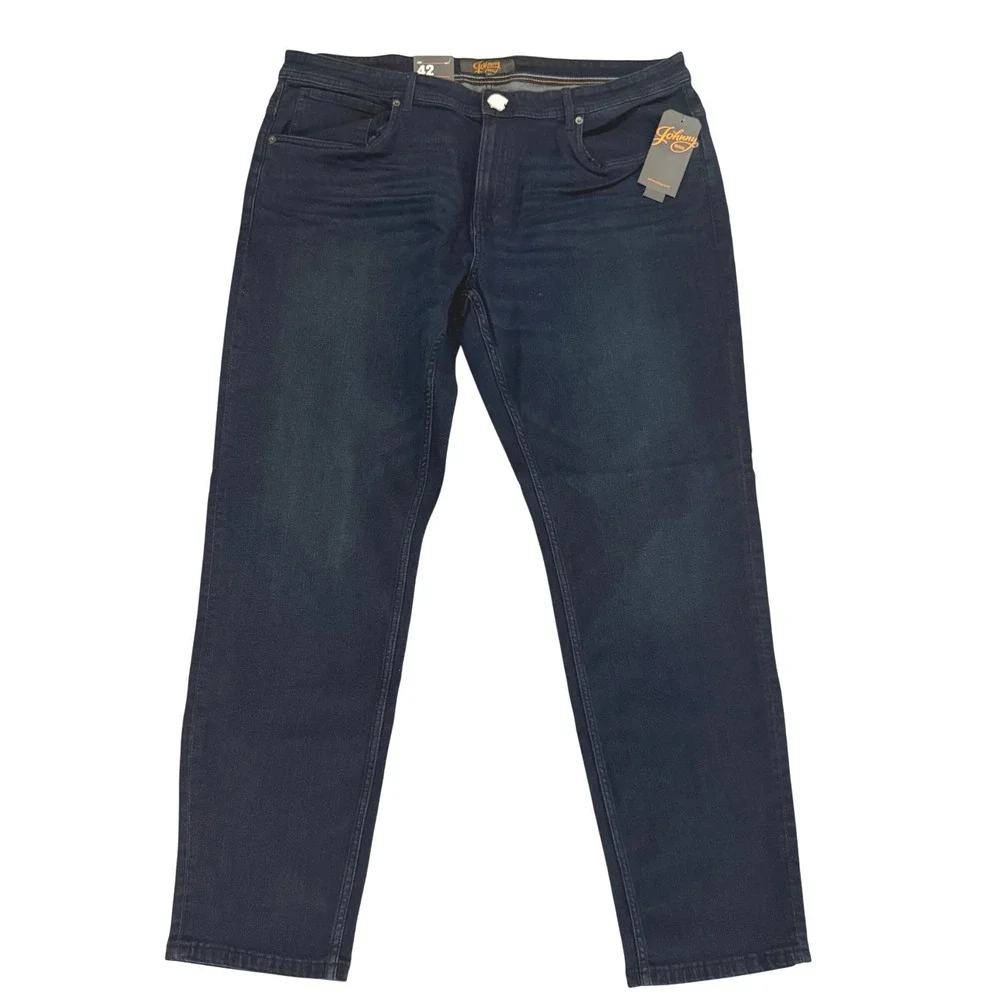 NWT Johnny Bigg Mens Ronnie Tapered Fit‎ Jeans Dark Wash Stretch Denim Size 42